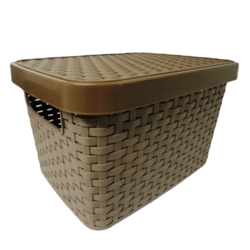 Cesto RATTAN N°3 Con Tapa 10LTS Con Tapa Kendy KD366